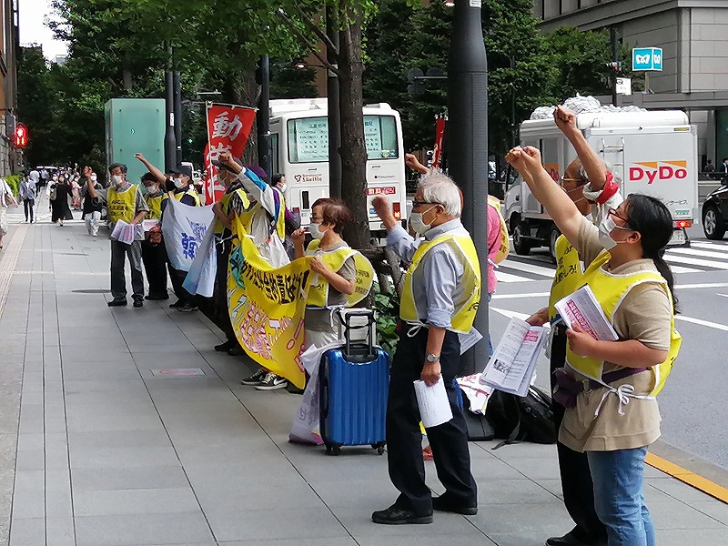 ６･25AGC旭硝子本社へ抗議行動